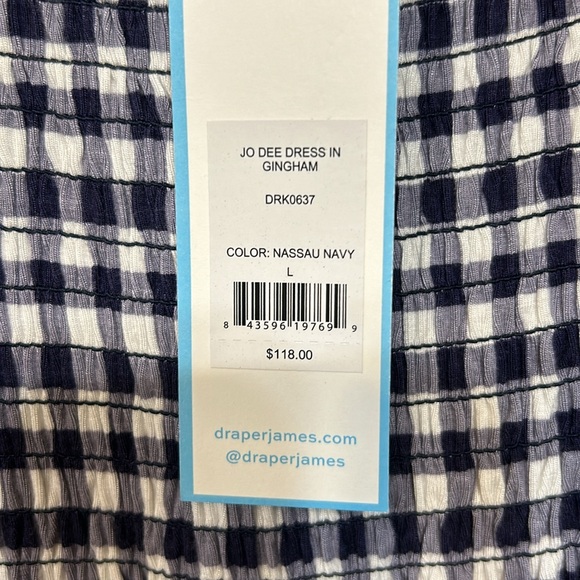 New with Tags - Draper James navy and white dress size large. - Picture 5 of 5